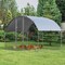 Galvanized Metal Chicken Coop with Waterproof Cover, Lockable Door and Spacious Design
